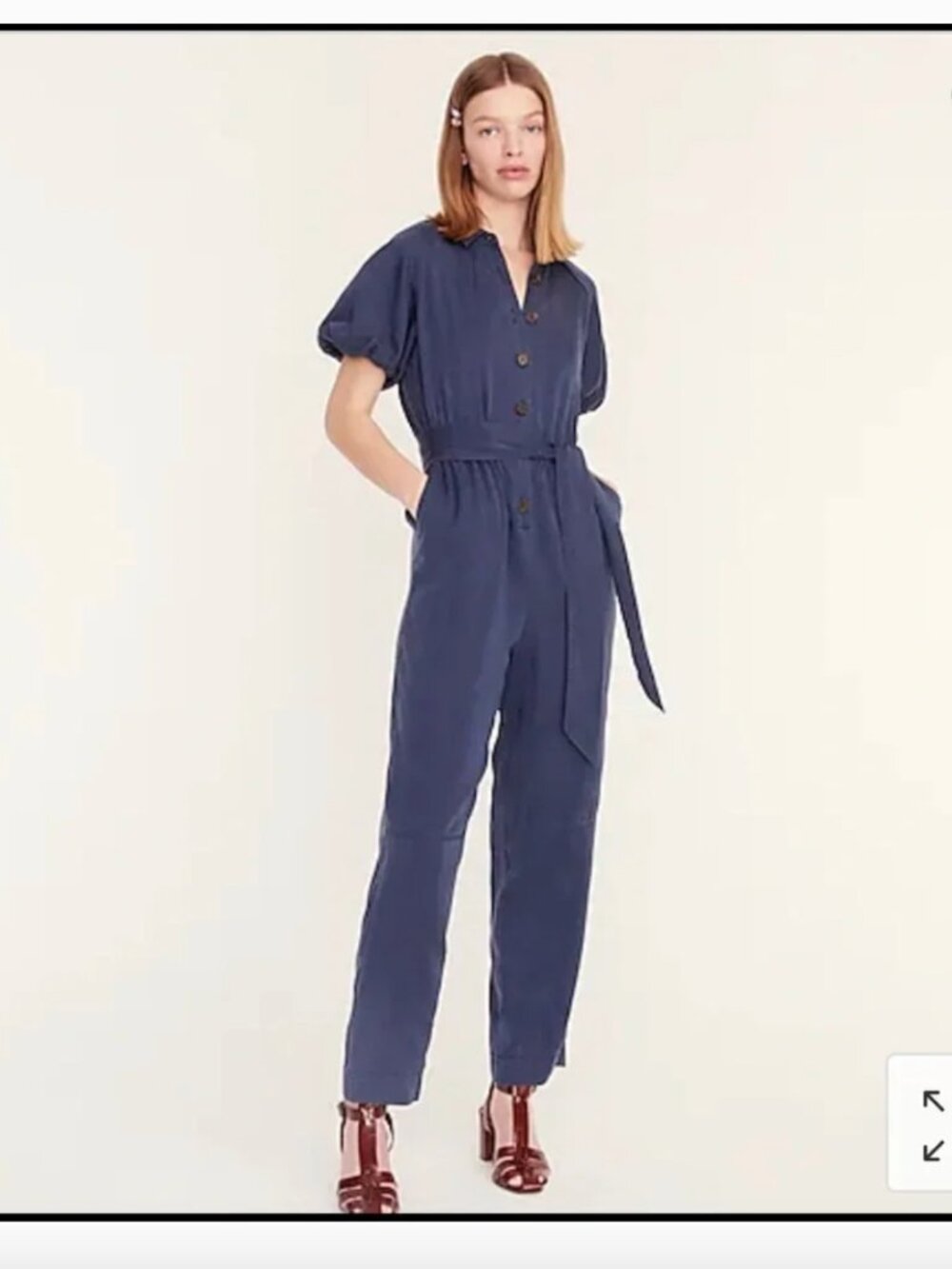 NWT J. Crew 'Drapey Belted Jumpsuit" Size 6 Blue - Limited Edition